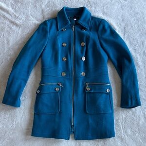 INC International Concepts Teal Double-Breasted Pea Coat